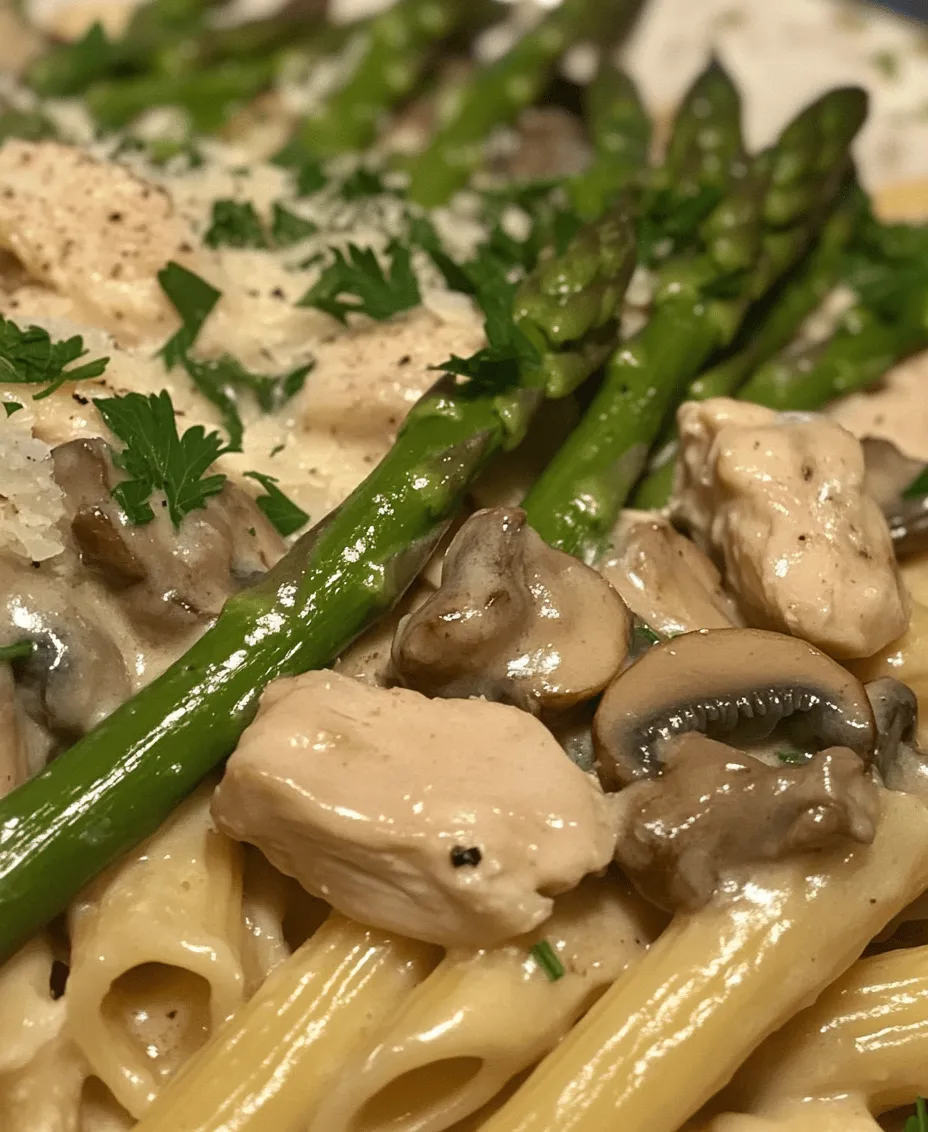Welcome to a culinary journey that brings together the rich flavors of chicken, the earthiness of mushrooms, and the vibrant crunch of asparagus in a creamy pasta dish that is sure to tantalize your taste buds. Today, we are diving into a delightful recipe for Creamy Mushroom and Asparagus Chicken Penne. This dish is not only a feast for the eyes but also a wholesome meal that can be prepared in under an hour, making it an ideal choice for both weeknight dinners and special occasions.