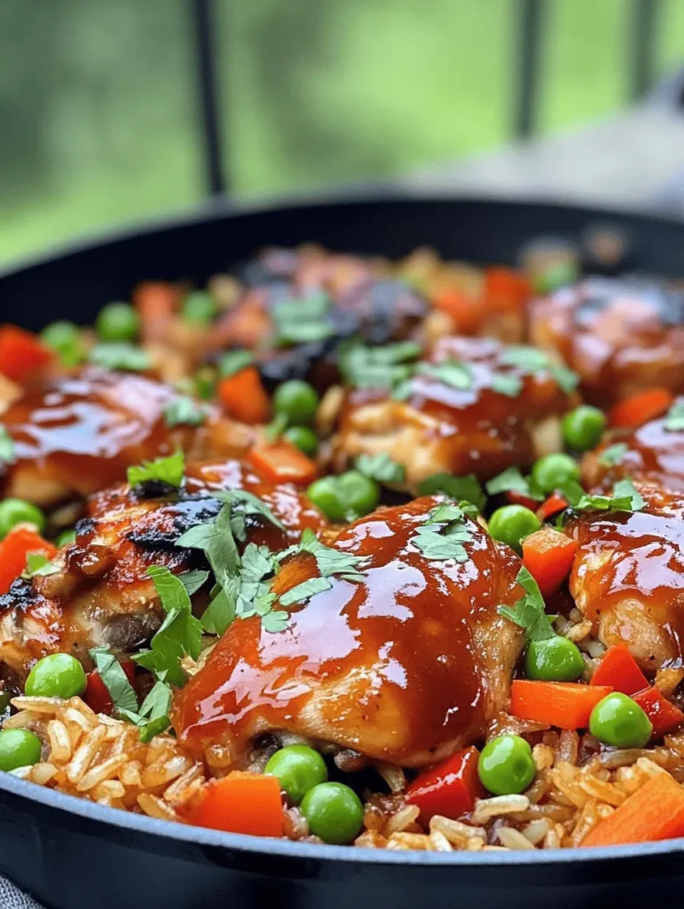 Welcome to the delightful world of One-Pan Honey BBQ Chicken Rice, a dish that combines the rich, smoky flavors of barbecue with the sweetness of honey in a wholesome, easy-to-make meal. This recipe is not only a treat for your taste buds but also a game-changer for your busy weeknights. With the demands of modern life, finding time to cook can be challenging, especially for families juggling work, school, and extracurricular activities. One-pan meals like this one save time on both preparation and cleanup, allowing you to enjoy a hearty dish without the hassle of multiple pots and pans.