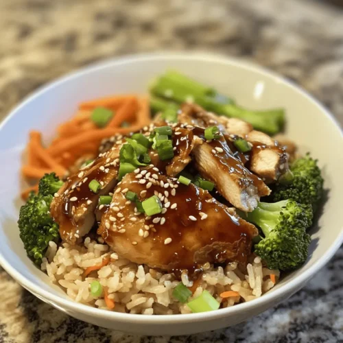 The Teriyaki Chicken Rice Bowl is a beloved staple in Japanese cuisine, celebrated for its delightful combination of savory, sweet, and umami flavors. This dish features tender chicken glazed in a rich teriyaki sauce, served over a bed of fluffy rice, and often accompanied by colorful vegetables. Its popularity has spread far beyond Japan, making it a favorite choice for home cooks and restaurant diners alike.