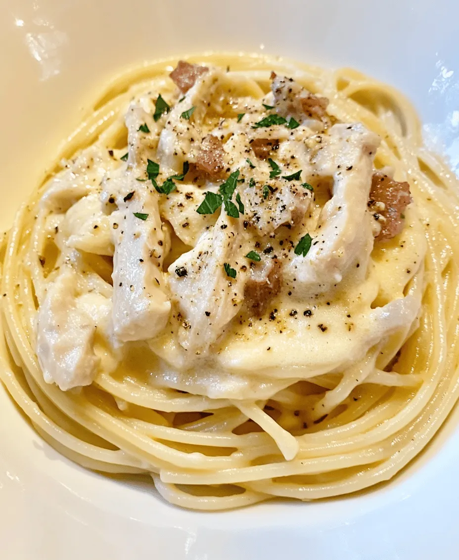 Chicken Carbonara is a delightful twist on the classic Italian dish that has captured the hearts and taste buds of food lovers around the world. Traditionally, Carbonara features a simple yet rich combination of ingredients, including pasta, eggs, cheese, and pancetta, all of which come together to create a creamy sauce that clings beautifully to the noodles. In this version, we elevate the dish by incorporating tender chicken, adding protein and making it a complete meal that’s perfect for any occasion.