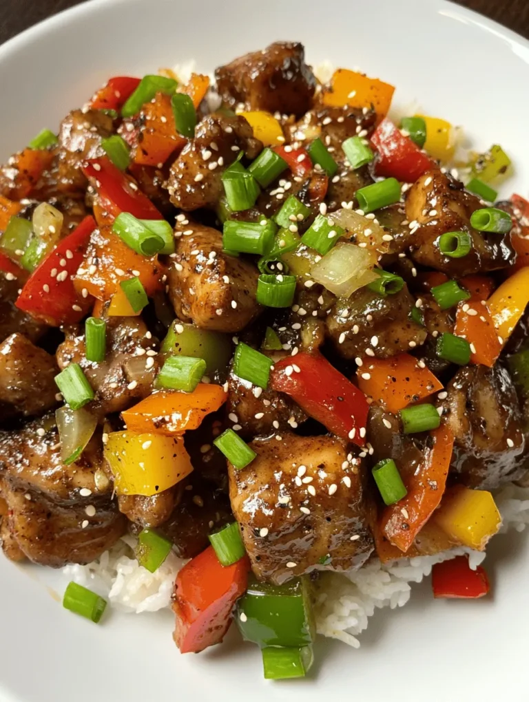 If you're looking to spice up your dinner routine, the Spicy Black Pepper Chicken Delight is an irresistible choice that promises to tantalize your taste buds. This dish is a perfect blend of succulent chicken thighs coated in a spicy black pepper sauce, enhanced with aromatic garlic and ginger, and paired with colorful vegetables. The heat from the black pepper combined with the savory undertones of soy and oyster sauces creates a robust flavor profile that is both comforting and exciting.