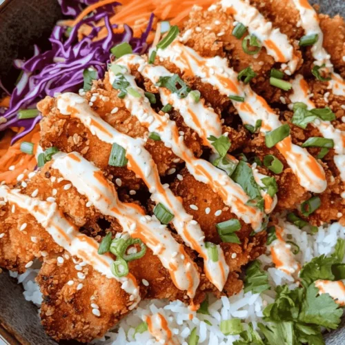 Bang Bang Chicken Bowls have burst onto the culinary scene as a delightful fusion of flavors and textures, offering a satisfying meal that pleases both the palate and the eye. This dish features juicy, crispy chicken paired with a medley of fresh vegetables, all drizzled with a creamy, spicy sauce that elevates every bite. The balance of crunch from the chicken and the freshness of the veggies makes these bowls not just a meal but an experience.