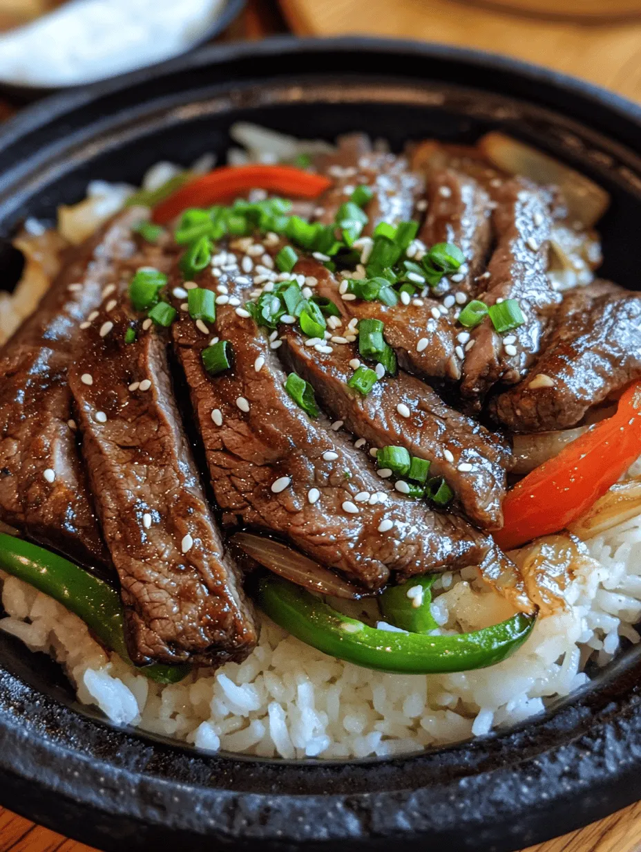Sizzling Pepper Steak with Onions is a culinary delight that encapsulates the essence of Asian-inspired cooking. This dish combines tender flank steak with the vibrant colors and flavors of bell peppers and onions, all brought together in a savory sauce that tantalizes the taste buds. The result is a dish that is not only visually appealing but also rich in flavor and satisfying in every bite. Whether you are preparing a weeknight dinner or looking to impress guests at your next gathering, this recipe offers a fantastic balance of taste and ease of preparation.