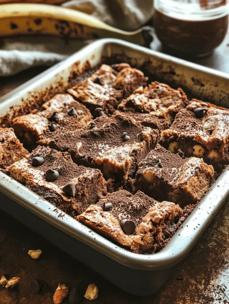 The allure of Banana Bread Brownies lies in their unique texture and flavor profile. Imagine biting into a moist brownie that has the soft, tender crumb of banana bread, enhanced by the rich, chocolatey taste that brownies are known for. The fusion creates a dessert that is not only delicious but also comforting, invoking memories of baking with loved ones or enjoying a warm slice on a cozy afternoon.