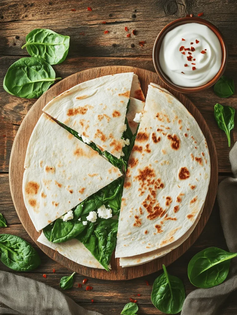 To create the perfect Spinach and Feta Quesadillas, it's essential to understand the key ingredients that come together to form this delicious dish. Each component contributes not only to the flavor but also to the nutritional profile of the quesadilla. Below, we delve into each ingredient and its significance.