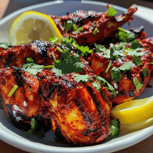 Grilled Tandoori Chicken is a dish that captures the essence of Indian cuisine, bringing together a symphony of spices, marinated chicken, and the distinctive smoky flavor of the grill. Originating from the Indian subcontinent, Tandoori chicken is traditionally cooked in a tandoor—a clay oven that reaches high temperatures, giving the chicken its signature charred exterior while locking in moisture. This dish is not just a meal; it's a celebration of flavors and aromas that transport you straight to the bustling streets of India.
