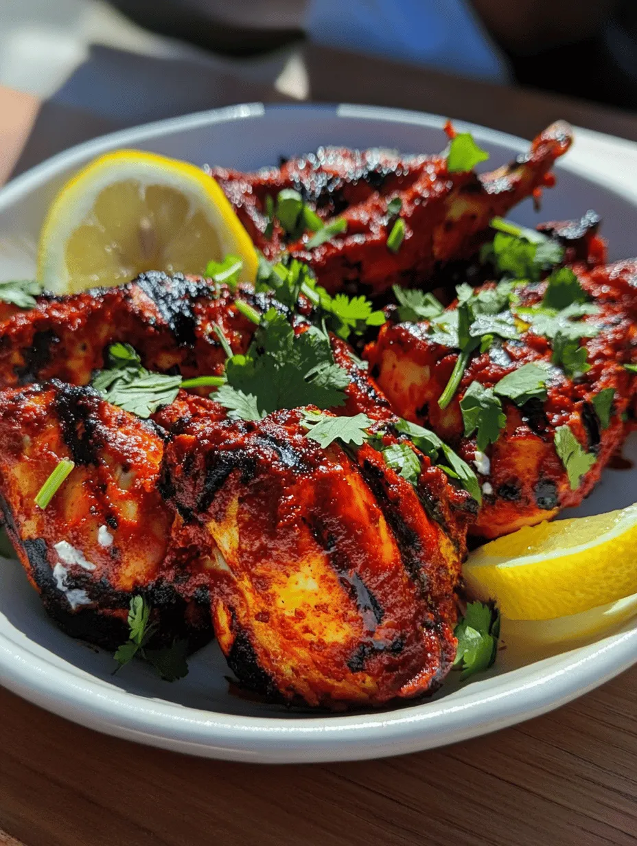 Grilled Tandoori Chicken is a dish that captures the essence of Indian cuisine, bringing together a symphony of spices, marinated chicken, and the distinctive smoky flavor of the grill. Originating from the Indian subcontinent, Tandoori chicken is traditionally cooked in a tandoor—a clay oven that reaches high temperatures, giving the chicken its signature charred exterior while locking in moisture. This dish is not just a meal; it's a celebration of flavors and aromas that transport you straight to the bustling streets of India.