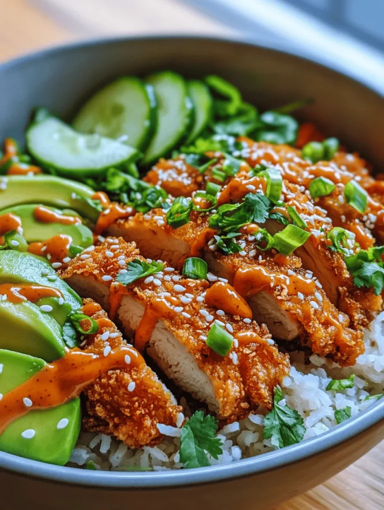 The Bang Bang Chicken Bowl is a delicious and visually stunning dish that has recently captured the hearts of food enthusiasts everywhere. Combining crispy fried chicken, vibrant fresh vegetables, and a creamy, spicy sauce, this bowl meal offers a delightful mix of textures and flavors. The crispy chicken provides a satisfying crunch, while the fresh vegetables bring a refreshing contrast, creating an appealing and well-rounded meal.