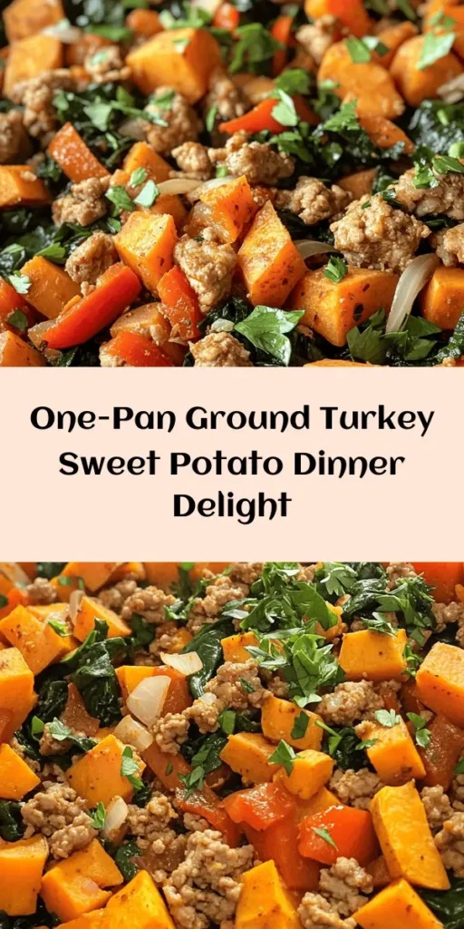 Whip up a delicious and nutritious Ground Turkey Sweet Potato Skillet in just 30 minutes! This easy recipe combines lean ground turkey with diced sweet potatoes, vibrant veggies, and a flavorful blend of spices for a satisfying meal. Perfect for busy weeknights, this dish is not only tasty but also packed with nutrients. Top it off with fresh spinach and parsley for added flavor and color. Your family will love this healthy one-pan dinner!