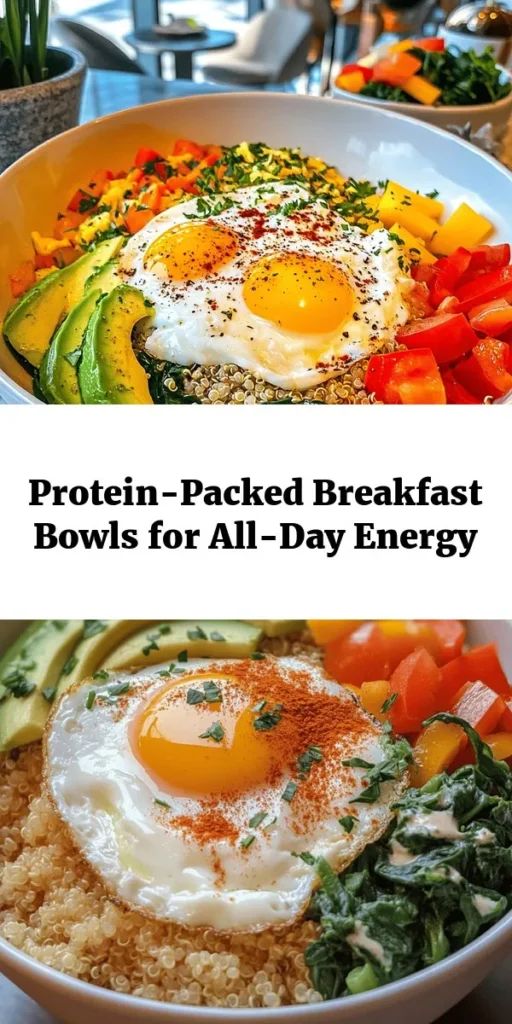 Start your day off right with these energizing high-protein breakfast bowls! Packed with quinoa, eggs, black beans, and fresh veggies, this delicious recipe is perfect for a wholesome morning boost. Top it off with creamy avocado and tangy Greek yogurt for a satisfying meal. Customize with your favorite herbs and a splash of hot sauce for some extra flavor. Quick to prepare and full of nutrients, this breakfast is sure to keep you fueled all morning long!