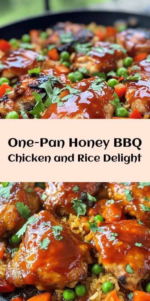 Try this delicious One-Pan Honey BBQ Chicken Rice recipe for a satisfying meal that comes together effortlessly! Featuring tender chicken thighs simmered with aromatic veggies, long-grain rice, and a sweet Honey BBQ sauce, this dish is sure to please the whole family. Perfect for busy weeknights, it’s not only easy to make but also requires minimal cleanup. Serve with fresh parsley for a burst of flavor and color. Enjoy a comforting dinner in just 40 minutes!