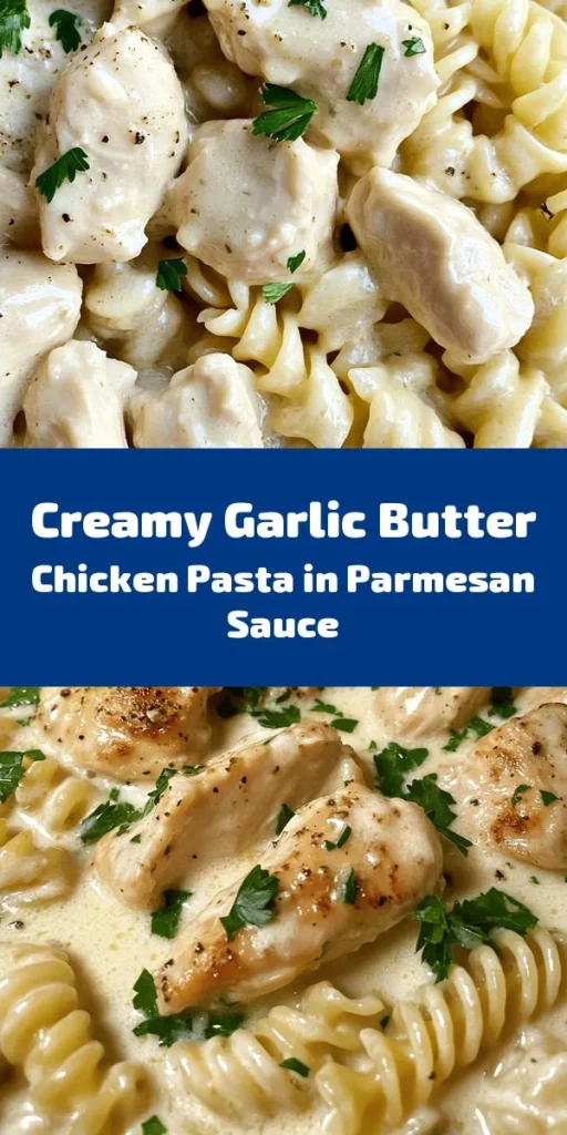 Indulge in this creamy garlic butter chicken with rotini in a delicious Parmesan sauce. This comforting recipe features tender chicken, perfectly cooked pasta, and a rich, velvety sauce all made in just 30 minutes. With flavors of garlic, butter, and Italian seasoning, it's a quick weeknight dinner the whole family will love. Don’t forget to garnish with fresh parsley for an extra burst of flavor. Perfect for pasta lovers! Try it tonight! 🍝🧄