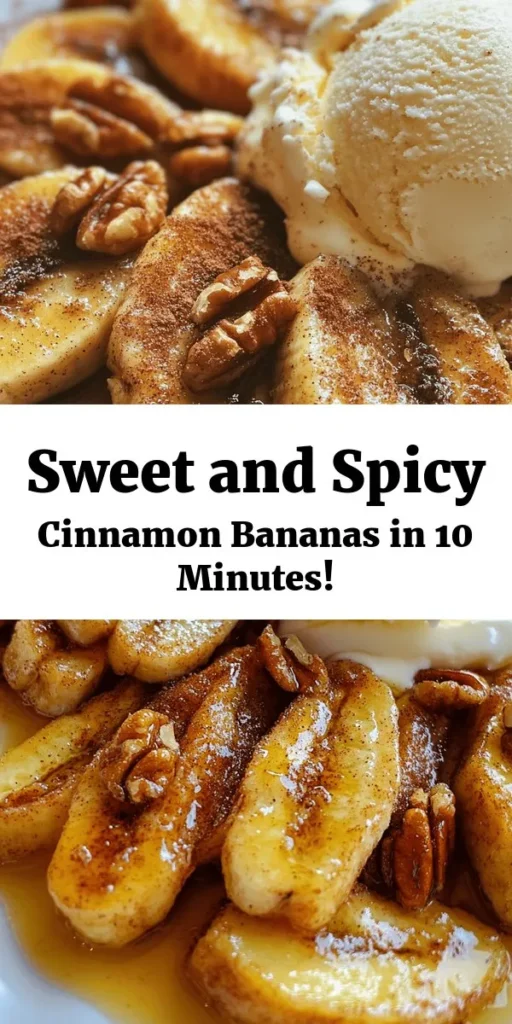 Elevate your dessert game with these Sweet and Spicy Pan Fried Cinnamon Bananas! In just 10 minutes, you can whip up a delicious treat that combines ripe bananas sautéed in buttery cinnamon sugar, creating a warm and caramelized sensation. Optionally, toss in some crunchy walnuts or pecans for added texture. Serve them warm over vanilla ice cream or whipped cream for a heavenly indulgence. Perfect for a quick dessert or snack! 🍌✨