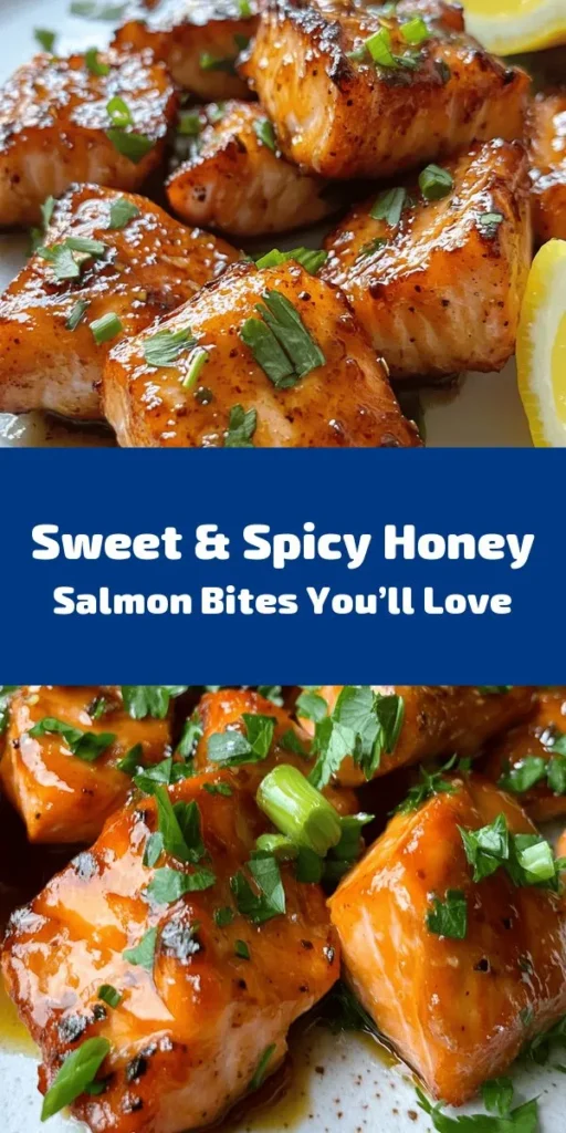 Whip up these Sweet & Spicy Hot Honey Salmon Bites for an unforgettable appetizer! With a quick marinade of hot honey, garlic, and spices, these tender salmon cubes are baked to perfection. Ready in just 45 minutes, they’re a delightful blend of flavors, perfect for impressing guests at your next gathering. Serve them warm, garnished with fresh parsley and lemon wedges for a zesty finish. A must-try recipe for salmon lovers!