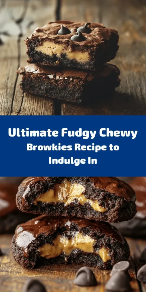 Indulge in the ultimate dessert with these Fudgy Chewy Browkies! Combining the rich texture of brownies and the delightful softness of cookies, this recipe is a chocolate lover's dream. Made with buttery layers packed with chocolate chips, they are easy to prepare in just 45 minutes. Perfect for satisfying your sweet cravings or impressing guests. Bake a batch today and enjoy these delicious treats that are sure to melt in your mouth!