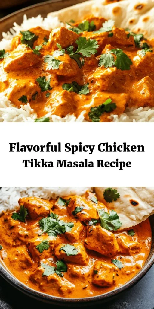 Dive into the rich flavors of Spicy Chicken Tikka Masala Delight! This recipe features marinated chicken grilled to perfection and simmered in a creamy, spiced masala sauce. With a blend of yogurt, aromatic spices, and fresh cilantro, it's a dish that will excite your taste buds. Perfectly paired with basmati rice or naan, this meal is not just delicious, but also easy to make. Get ready to impress your family and dinners with this Indian classic.