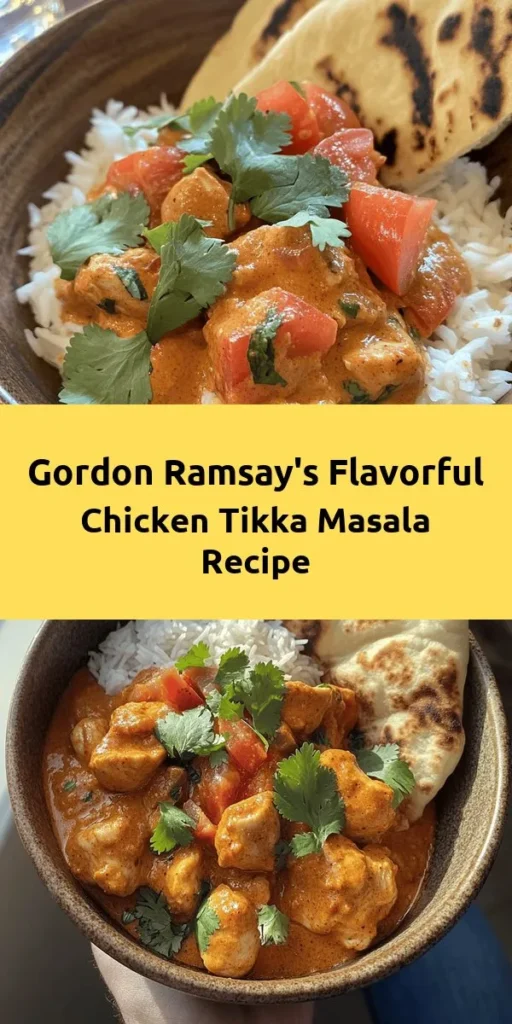 Indulge in Gordon Ramsay's Chicken Tikka Masala, a flavorful and aromatic dish that's perfect for any dinner! This recipe features tender marinated chicken thighs grilled to perfection and nestled in a rich, creamy sauce made with tomatoes, coconut milk, and a blend of spices. Enjoy it with warm naan or fluffy basmati rice for a satisfying meal. With simple ingredients and easy steps, you'll impress your family and friends with this classic dish!
