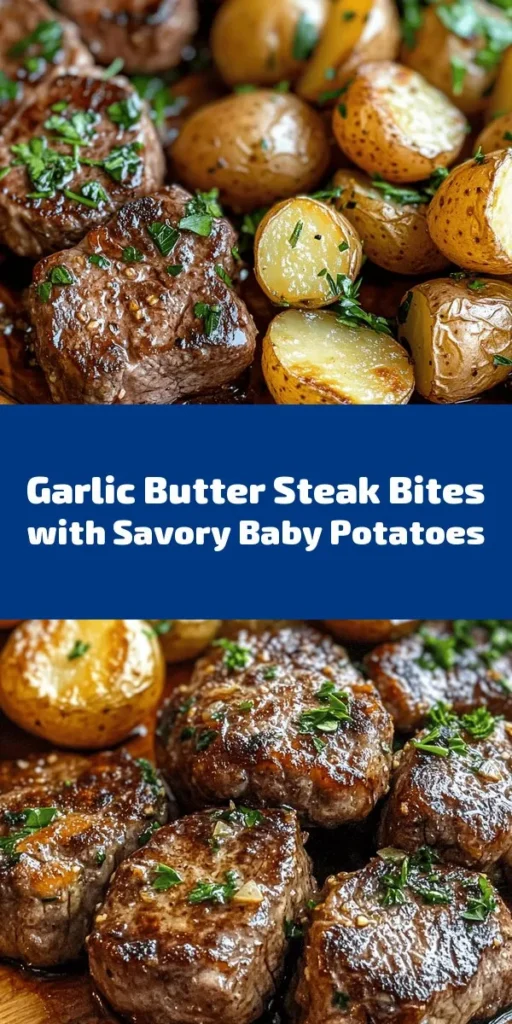 Indulge in this delicious Garlic Butter Steak Bites and Potatoes recipe that will impress your family and friends! Tender sirloin steak and savory baby potatoes are sautéed in a rich garlic butter sauce infused with fresh herbs. Ready in just 40 minutes, it’s the perfect weeknight meal or a special occasion dish. Garnish with parsley for a pop of color, and enjoy a comforting dinner that’s full of flavor and simplicity.