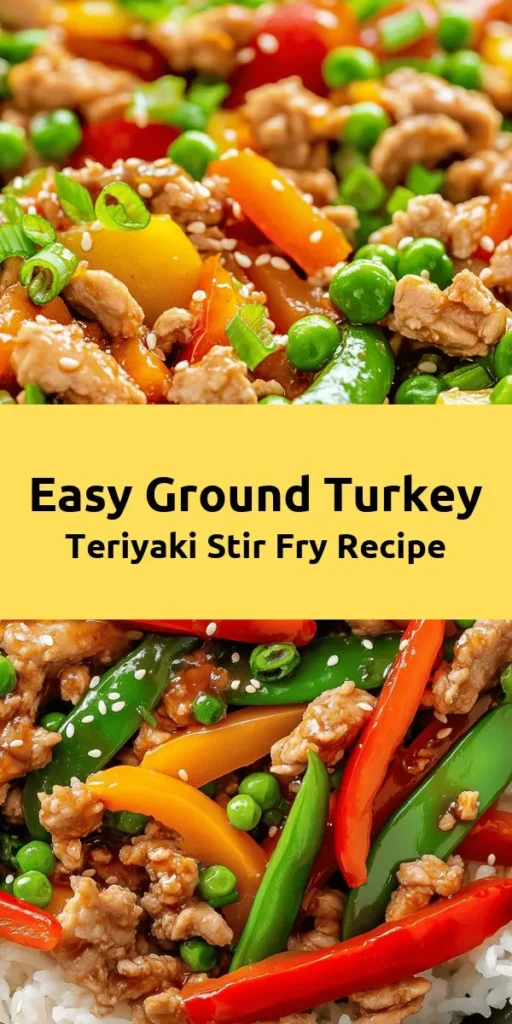 Try this delicious Ground Turkey Teriyaki Stir Fry for a quick and healthy dinner option! Packed with colorful bell peppers, crisp snap peas, and seasoned to perfection, this dish comes together in just 25 minutes. With ground turkey and a savory teriyaki sauce, it's a fantastic weeknight meal that pleases the whole family. Serve it over rice or noodles for a satisfying end to your day. Don't forget to sprinkle with green onions and sesame seeds for an extra touch!