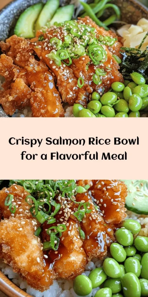 Dive into this delicious Crispy Salmon and Rice Bowl that's perfect for a healthy lunch or dinner! With tender salmon fillets baked to perfection and served over flavorful sushi rice, this bowl is packed with fresh ingredients like avocado, cucumber, and edamame. Drizzled with a tasty soy-honey glaze, each bite is bursting with flavor. It's easy to make and a feast for the eyes and the palate. Perfect for any night of the week!