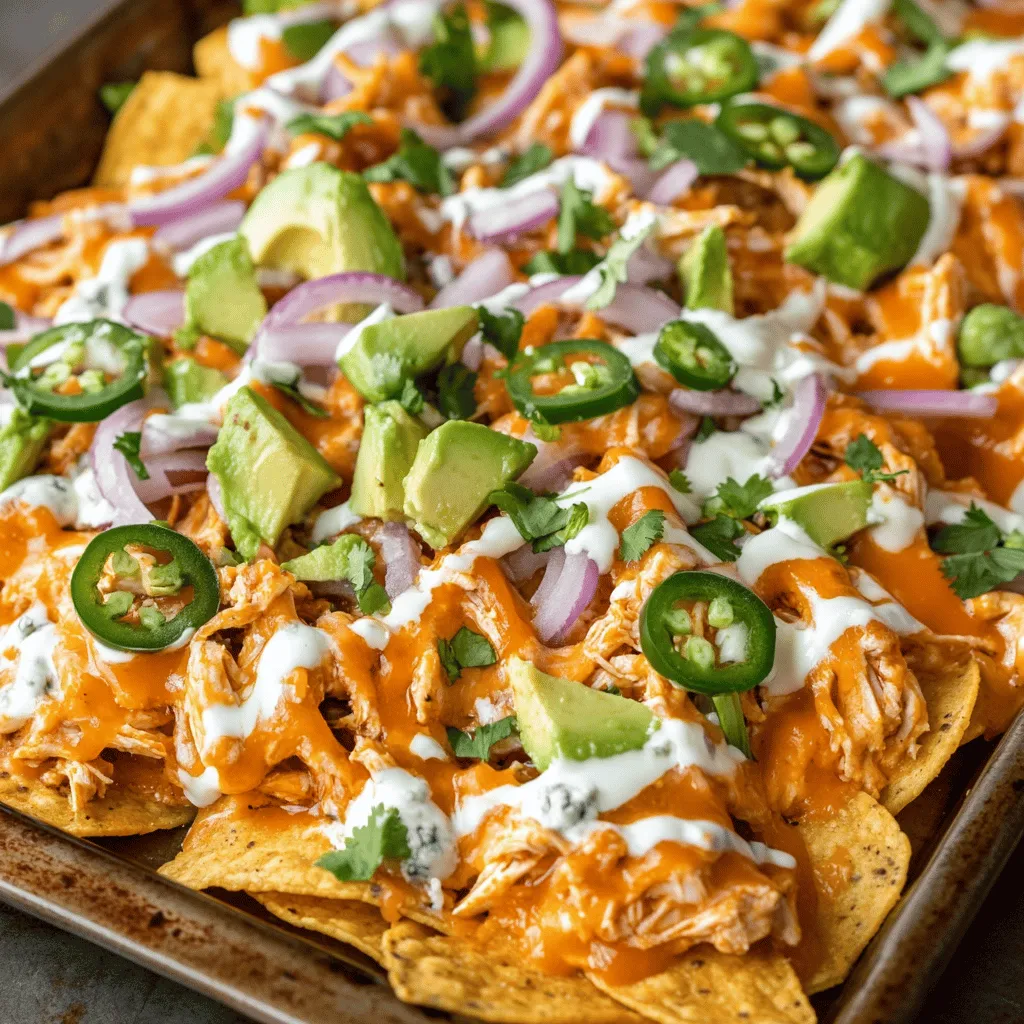 If you're in search of an appetizer that combines bold flavors with irresistible textures, look no further than Spicy Buffalo Chicken Nachos. This dish is a perfect harmony of tender, shredded chicken, zesty buffalo sauce, crispy tortilla chips, and a generous layer of melted cheese, making it an ideal choice for game days, parties, or cozy nights in. Whether you're cheering on your favorite team or simply indulging in a delicious snack, these nachos are guaranteed to be a hit.