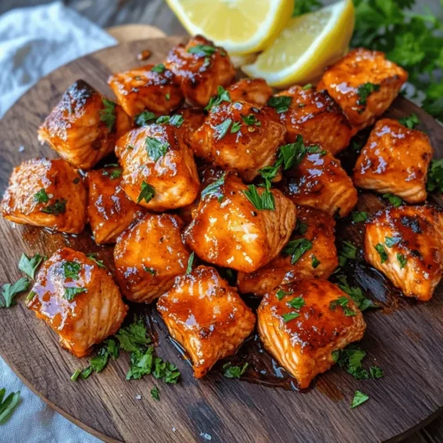 If you're searching for a delicious, easy-to-make dish that perfectly balances sweet, spicy, and savory flavors, look no further than Hot Honey Salmon Bites. This innovative recipe combines the rich taste of fresh salmon with the contrasting elements of honey's sweetness and the heat of Sriracha. The result is a delightful culinary adventure that tantalizes your taste buds while being simple enough for anyone to whip up.