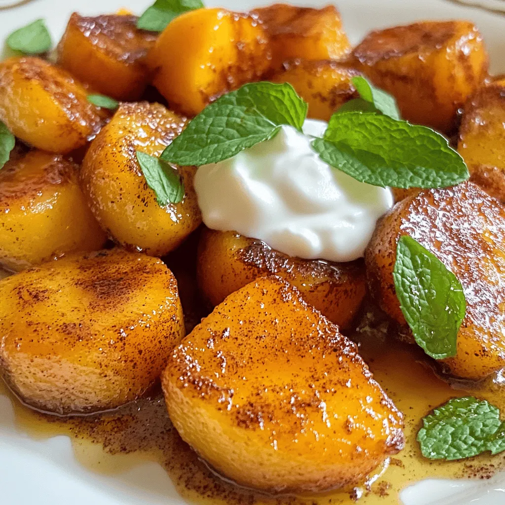 When preparing Sweet & Savory Pan-Fried Peaches, the choice of ingredients plays a significant role in the overall taste and presentation of the dish. Below is a detailed description of each component, highlighting their importance and selecting tips to ensure the best results.