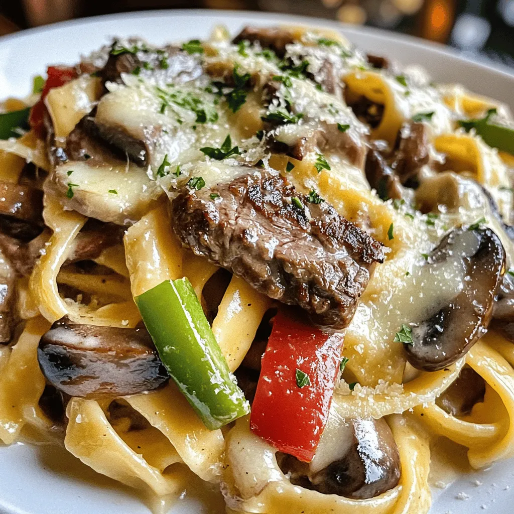 The Philly Cheese Steak Pasta Delight is an innovative culinary creation that marries the iconic flavors of the beloved Philly cheesesteak sandwich with the comforting texture of pasta. This dish offers a delightful twist that transforms the classic into a hearty, satisfying meal, perfect for both weeknight dinners and special occasions. The combination of tender beef, sautéed vegetables, creamy sauce, and gooey cheese makes this recipe a favorite for cheese lovers and pasta aficionados alike.