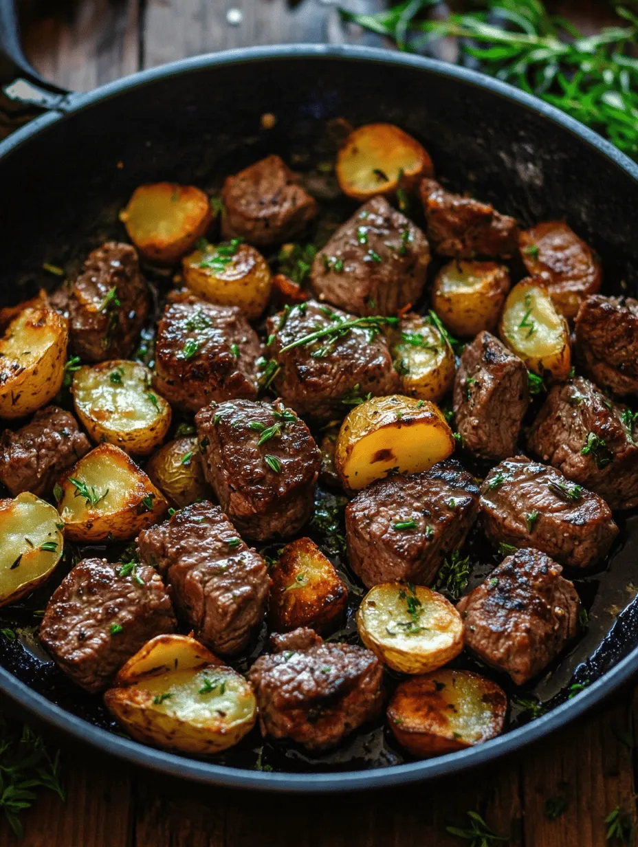 In the world of culinary delights, few combinations rival the rich, savory flavors of sizzling steak and crispy potatoes. Among the many dishes that showcase this pairing, Sizzling Garlic Butter Steak Bites & Crispy Potatoes stands out as a perfect harmony of textures and tastes. This recipe seamlessly blends tender sirloin steak with perfectly cooked potatoes, all enhanced by a luxurious garlic butter sauce that tantalizes the taste buds. Whether you’re planning a weeknight dinner to unwind after a long day or preparing a special meal for loved ones, this dish promises to impress both your family and guests.