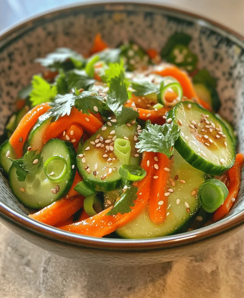 Asian cuisine is renowned for its intricate flavors and use of fresh ingredients, making it a favorite among food enthusiasts around the globe. The Zesty Asian Cucumber Salad showcases this culinary tradition, embracing the harmony of taste and nutrition. With a combination of sweet, salty, and tangy elements, this salad is a testament to the vibrant palate of Asian culinary arts.