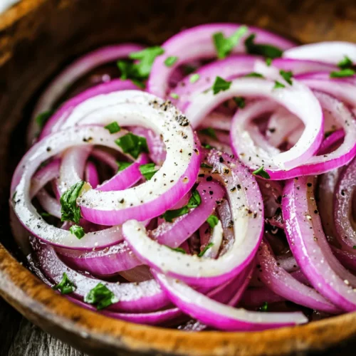 To create the perfect Zesty Sumac Onions, it is crucial to understand the roles and benefits of the key ingredients involved. Each component plays a significant part in the overall flavor profile and texture of the dish.