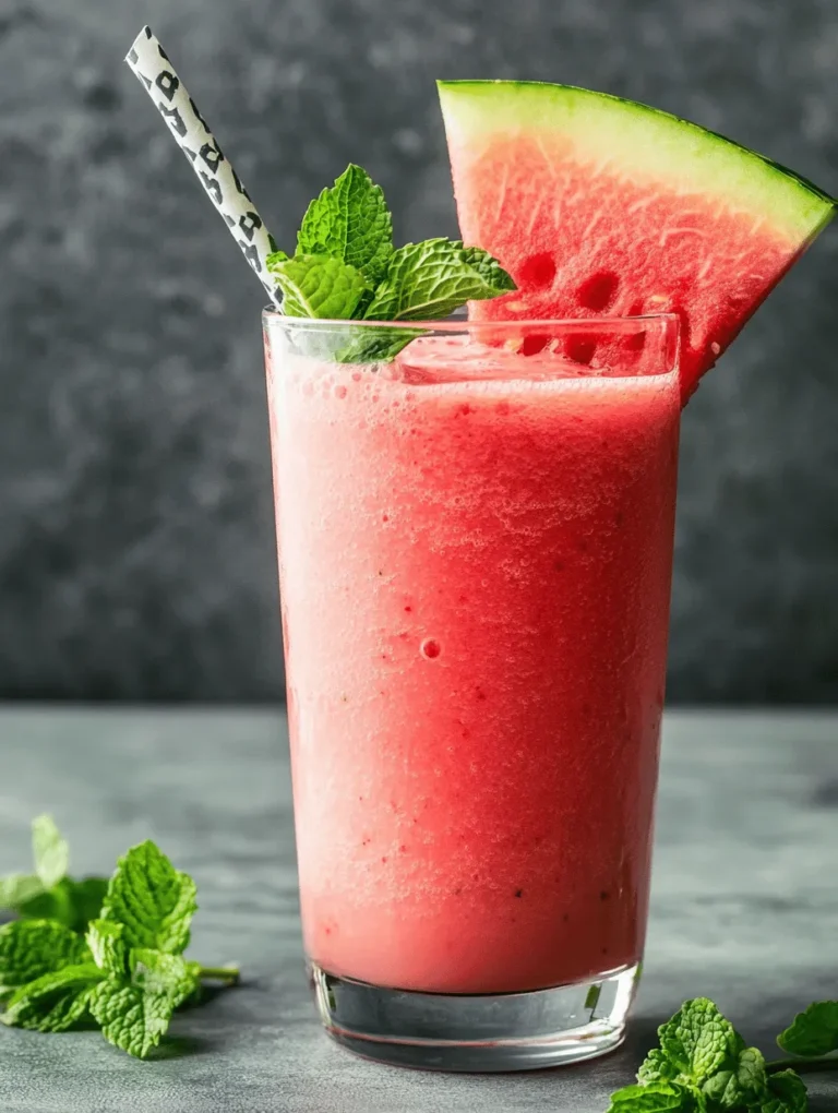 Smoothies have become a beloved staple for health-conscious individuals, offering a quick and easy way to incorporate essential nutrients into our diets while satisfying our cravings for something delicious. Particularly during the warmer months, these blended beverages serve as a refreshing treat that can also help keep us hydrated. One standout smoothie that perfectly embodies this essence is the Refreshing Watermelon Smoothie with Coconut Water. This vibrant drink not only tantalizes the taste buds with its delightful combination of flavors but also packs a nutritional punch that makes it a fantastic choice for any time of day.