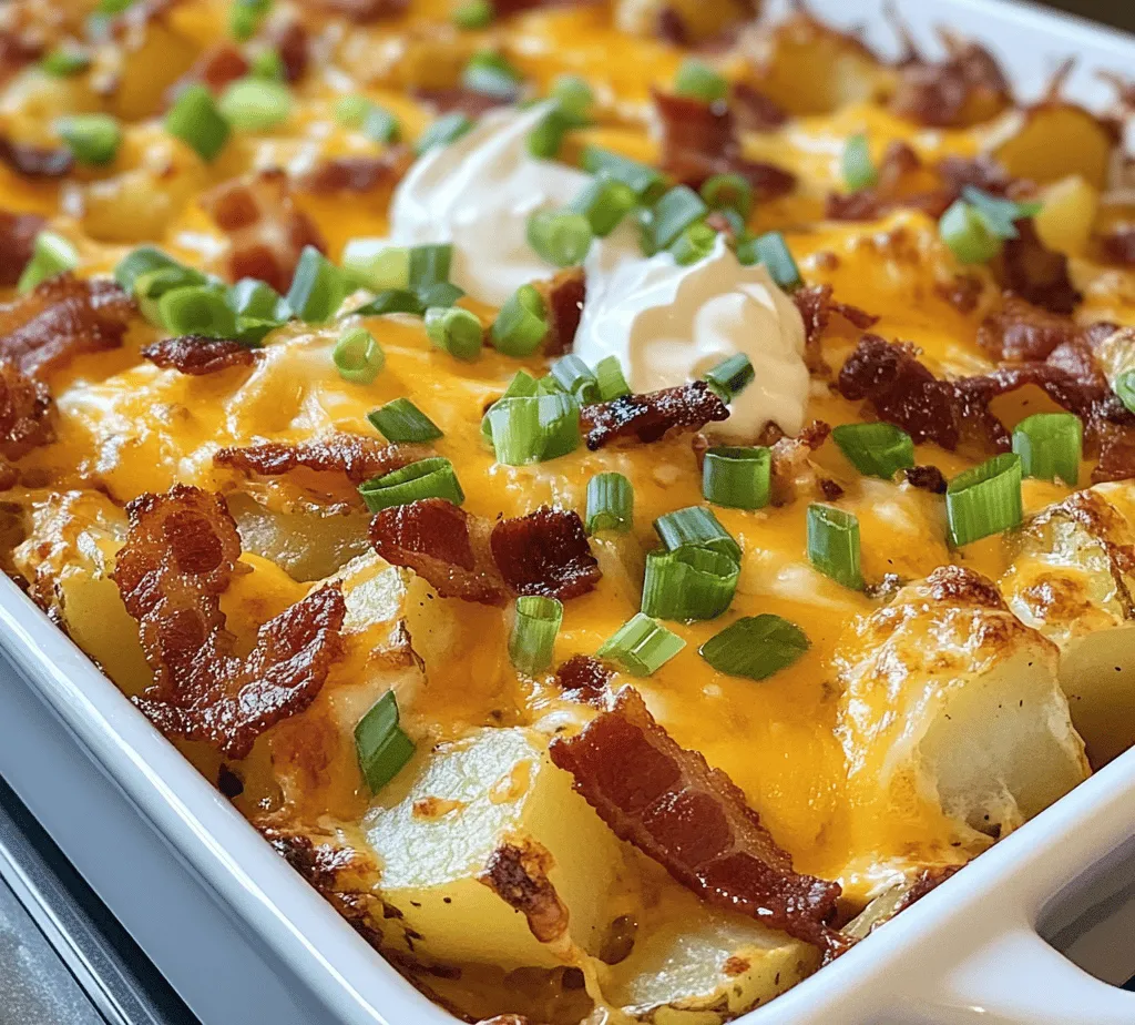 If you're on the hunt for a breakfast dish that perfectly balances indulgence and comfort, look no further than our Cheesy Bacon Potato Breakfast Casserole. This delightful recipe is ideal for brunch gatherings, festive holidays, or simply a hearty family breakfast. Imagine waking up to the rich aroma of crispy bacon and melted cheese wafting through your kitchen, promising a satisfying start to your day. This casserole combines the golden-brown goodness of potatoes, the savory crunch of bacon, and a blend of gooey cheeses, all enveloped in a creamy custard-like egg mixture.