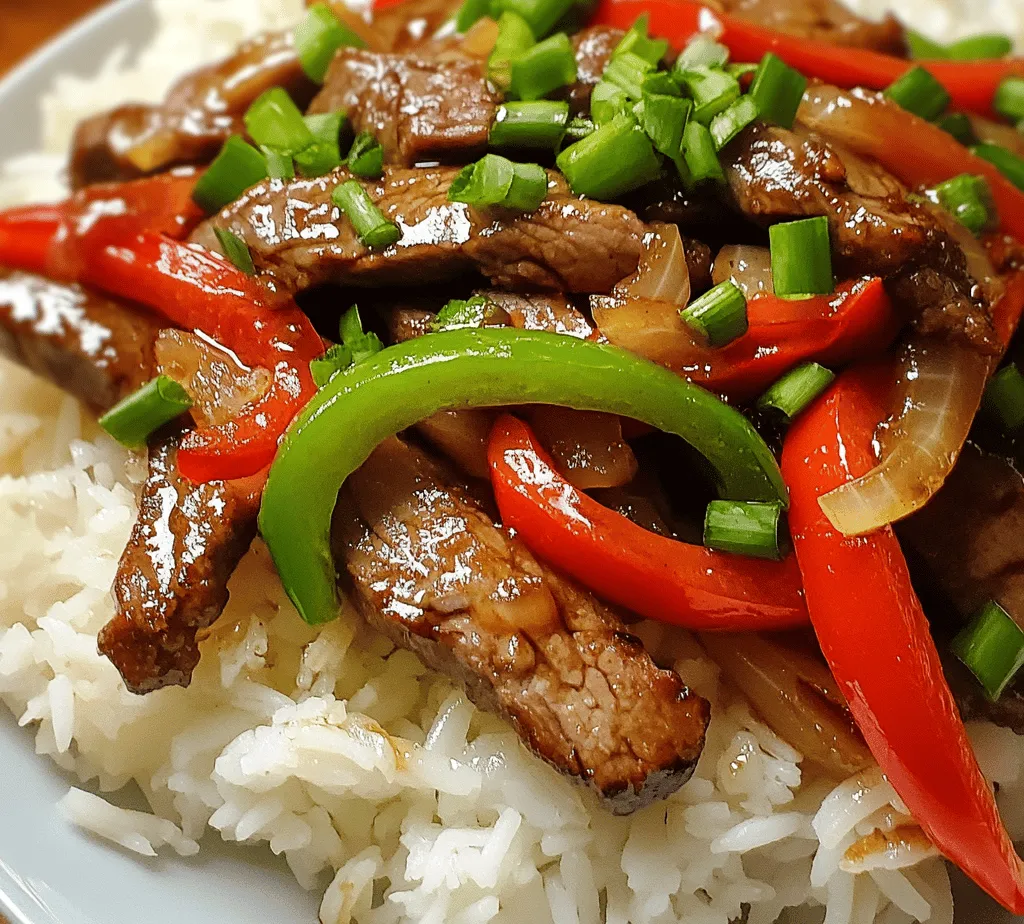 Sizzling Pepper Steak Delight is much more than a meal; it’s a culinary experience that transports you to the heart of Asian cuisine. This vibrant dish brings together the rich flavors of flank steak, the crunch of fresh bell peppers, and the aromatic touch of garlic and ginger. The result is a colorful, savory masterpiece that not only satisfies the palate but also delights the senses.