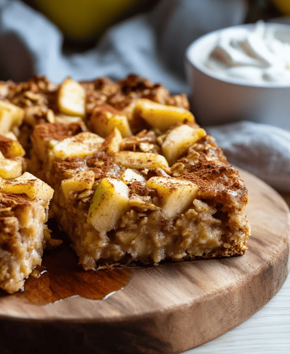 In the pursuit of a healthy lifestyle, breakfast often becomes the most challenging meal to navigate. Many of us are pressed for time in the mornings, making it all too easy to reach for sugary cereals or processed snacks that do little to nourish our bodies. Enter the <strong>Irresistible Healthy Apple Oatmeal Breakfast Bake</strong>, a delightful and wholesome dish that perfectly balances flavor, nutrition, and convenience. This recipe is not only appealing to the taste buds, but it also packs a nutritional punch that sets a positive tone for the day ahead.” /></p>
</p>
<h3>The Significance of Incorporating Diced Apples into the Mixture</h3>
</p>
<p>Diced apples are not just a delightful addition to the Irresistible Healthy Apple Oatmeal Breakfast Bake; they play a crucial role in enhancing both flavor and texture. When baked, the apples soften and release their natural sweetness, infusing the bake with a delightful, fruity aroma. The moisture from the apples helps keep the oatmeal tender, preventing it from becoming dry and dense. Furthermore, apples are a fantastic source of dietary fiber, which supports digestive health and helps maintain a feeling of fullness.</p>
</p>
<p>Choosing the right variety of apples can also impact the overall taste of your breakfast bake. Tart apples like Granny Smith provide a pleasant contrast to the sweetness of the oats and any added sugars, whereas sweeter varieties like Fuji or Honeycrisp offer a milder flavor. Regardless of the type you choose, incorporating diced apples will elevate your dish, making it not only more flavorful but also more nutritious.</p>
</p>
<h3>Transferring to the Baking Dish: Ensuring Even Distribution for Optimal Baking</h3>
</p>
<p>Once your mixture is ready, it’s time to transfer it to the baking dish. Taking care during this step ensures that your bake cooks evenly and achieves that perfect golden-brown finish. Begin by greasing your baking dish with a little olive oil or cooking spray to prevent the oatmeal from sticking.</p>
</p>
<p>Pour the oatmeal mixture into the dish and use a spatula or the back of a spoon to spread it out evenly. Make sure to push the mixture to the corners of the dish to create a uniform thickness. This step is essential because an uneven distribution can result in parts of the bake being overcooked while others remain undercooked. Aim for a thickness of about one inch for optimal baking.</p>
</p>
<h3>Baking Tips: Knowing When Your Bake is Done</h3>
</p>
<p>Baking the Irresistible Healthy Apple Oatmeal Breakfast Bake requires attention to detail, particularly when it comes to knowing when it’s done. The ideal baking time is typically around 25-30 minutes at 350°F (175°C). As the bake cooks, keep an eye on the top; it should develop a lovely golden-brown hue.</p>
</p>
<p>To ensure that the bake is fully cooked, use the toothpick test: insert a toothpick into the center of the bake. If it comes out clean or with just a few moist crumbs, your dish is ready to be removed from the oven. If it has wet batter clinging to it, give it a few more minutes in the oven. After baking, allow the dish to cool for a few minutes before serving, which helps solidify the structure.</p>
</p>
<h3>Cooling and Serving Suggestions for the Best Flavor Experience</h3>
</p>
<p>Once your bake is out of the oven, let it cool for about 10-15 minutes. This cooling period allows the flavors to meld and makes slicing easier. Serve warm for the best flavor experience, as the comforting aroma of baked apples and oats fills your kitchen.</p>
</p>
<p>For a delightful finishing touch, consider serving your oatmeal bake with a dollop of Greek yogurt, which adds creaminess and protein. You could also drizzle it with maple syrup, honey, or nut butter for an extra layer of flavor. Fresh fruit, such as sliced bananas or additional apple slices, can also enhance the presentation and nutritional value.</p>
</p>
<h3>Nutritional Analysis of the Apple Oatmeal Bake</h3>
</p>
<p>Understanding the nutritional content of your meals is essential for maintaining a balanced diet. Each serving of the Irresistible Healthy Apple Oatmeal Breakfast Bake typically contains around 200-250 calories, depending on the specific ingredients and portion sizes used.</p>
</p>
<h4>Breakdown of the Calorie Count and Macronutrients per Serving</h4>
</p>
<p>– <strong>Calories</strong>: 200-250</p>
<p>– <strong>Protein</strong>: 5-7g</p>
<p>– <strong>Carbohydrates</strong>: 35-40g</p>
<p>– <strong>Fiber</strong>: 4-6g</p>
<p>– <strong>Fat</strong>: 5-8g (primarily from nuts or seeds, if added)</p>
</p>
<p>This breakfast dish is rich in complex carbohydrates from oats, providing sustained energy throughout the morning. Additionally, the fiber content contributes to digestive health and helps you feel full longer.</p>
</p>
<h4>Discussion on the Health Benefits of Oats and Fruits in Breakfast</h4>
</p>
<p>Oats are a powerhouse of nutrition. They are packed with beta-glucans, a type of soluble fiber that has been shown to reduce cholesterol levels and improve heart health. Furthermore, oats provide a steady release of energy, keeping blood sugar levels stable.</p>
</p>
<p>When combined with the natural sugars and vitamins found in apples, this breakfast bake becomes an excellent choice for starting your day on a healthy note. The combination of oats and fruits ensures you’re getting essential vitamins, antioxidants, and minerals that contribute to overall well-being.</p>
</p>
<h4>Comparison with Traditional Breakfast Options</h4>
</p>
<p>When comparing the Irresistible Healthy Apple Oatmeal Breakfast Bake to traditional breakfast items such as sugary cereals, pastries, or breakfast bars, the advantages become clear. Many conventional breakfast options are high in added sugars and low in fiber, leading to quick spikes in blood sugar followed by energy crashes.</p>
</p>
<p>In contrast, this breakfast bake offers a nutritious alternative that is satisfying and keeps hunger at bay. By choosing whole food ingredients, you’re opting for a meal that nourishes your body rather than one that merely fills your stomach.</p>
</p>
<h3>Serving Suggestions and Variations</h3>
</p>
<p>The versatility of the Irresistible Healthy Apple Oatmeal Breakfast Bake means that you can enjoy it in various ways and tailor it to your own taste preferences.</p>
</p>
<h4>Ideas for Serving the Breakfast Bake</h4>
</p>
<p>– <strong>Toppings</strong>: Enhance your bake with toppings such as Greek yogurt, nut butter (like almond or peanut butter), or a sprinkle of cinnamon for extra flavor.</p>
<p>– <strong>Fresh Fruits</strong>: Serve with a side of fresh fruit like berries, sliced bananas, or additional apple slices to boost the nutritional content and add color to your plate.</p>
</p>
<h4>Creative Variations to the Recipe</h4>
</p>
<p>Feel free to experiment with different ingredients to keep your breakfast exciting:</p>
</p>
<p>– <strong>Use Different Fruits</strong>: Swap out the apples for other seasonal fruits like pears, peaches, or berries.</p>
<p>– <strong>Spices</strong>: Add a pinch of nutmeg or ginger for an aromatic twist.</p>
<p>– <strong>Healthy Add-ins</strong>: Consider adding nuts, seeds, or dried fruits to the mixture for added crunch and nutrition.</p>
</p>
<h4>Dietary Adaptations</h4>
</p>
<p>This recipe is easily adaptable to meet various dietary preferences:</p>
</p>
<p>– <strong>Gluten-free Options</strong>: Use certified gluten-free oats to make this breakfast suitable for those with gluten intolerance.</p>
<p>– <strong>Vegan Substitutes</strong>: To make the recipe vegan, substitute eggs with a flaxseed meal egg (1 tablespoon of flaxseed meal mixed with 2.5 tablespoons of water, let it sit for 5 minutes) and use plant-based milk.</p>
</p>
<h3>Storing and Reheating Tips</h3>
</p>
<p>Ensuring that your Irresistible Healthy Apple Oatmeal Breakfast Bake stays fresh is simple with the right storage practices.</p>
</p>
<h4>Best Practices for Storing Leftovers</h4>
</p>
<p>– <strong>Refrigeration</strong>: Store any leftovers in an airtight container in the refrigerator for up to five days. This makes for a convenient and nutritious breakfast option throughout the week.</p>
<p>– <strong>Freezing</strong>: If you’d like to keep your bake for a longer period, consider freezing individual portions. Wrap slices in plastic wrap and place them in a freezer-safe container. They can last for up to three months in the freezer.</p>
</p>
<h4>Reheating Recommendations</h4>
</p>
<p>To maintain the texture and flavor of the breakfast bake, reheat individual servings in the microwave for about 30-60 seconds. Alternatively, you can warm it in the oven at 350°F (175°C) for about 10 minutes. If the bake seems dry after reheating, a drizzle of milk or a spoonful of yogurt can help restore moisture.</p>
</p>
<h4>Suggestions for Meal Prep</h4>
</p>
<p>Making the Irresistible Healthy Apple Oatmeal Breakfast Bake ahead of time is a great way to simplify your morning routine. Prepare the mixture in advance and refrigerate it overnight. The next morning, simply transfer it to the baking dish and bake. This allows you to enjoy a homemade, wholesome breakfast even on your busiest days.</p>
</p>
<h3>Conclusion</h3>
</p>
<p>The Irresistible Healthy Apple Oatmeal Breakfast Bake is not just a meal; it’s an invitation to infuse your mornings with health and flavor. This dish provides a hearty and satisfying start to your day, packed with nutrients that nourish your body and keep your energy levels stable.</p>
</p>
<p>By incorporating wholesome ingredients like oats and apples, you are making a conscious decision to opt for a nourishing breakfast over traditional sugary options. With its versatility, you can adapt the recipe to fit your dietary needs and personal taste preferences, making it a staple in your breakfast rotation.</p>
</p>
<p>So, as you embark on your journey to create this delicious breakfast bake, remember that you’re not just preparing a meal; you’re embracing a healthier lifestyle. Enjoy the process, savor the flavors, and most importantly, relish the satisfaction of making a wholesome dish that everyone in your family will love.</p>
<div id=