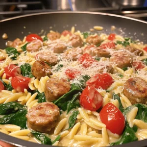 If you’re searching for a comforting, flavorful dish that’s both satisfying and easy to prepare, look no further than Creamy Chicken Sausage Orzo. This delightful one-pan meal perfectly balances rich, creamy textures with hearty ingredients, making it ideal for busy weeknights or leisurely weekend dinners. The combination of chicken sausage, orzo pasta, and fresh vegetables creates a symphony of flavors that is sure to please both families and guests alike.