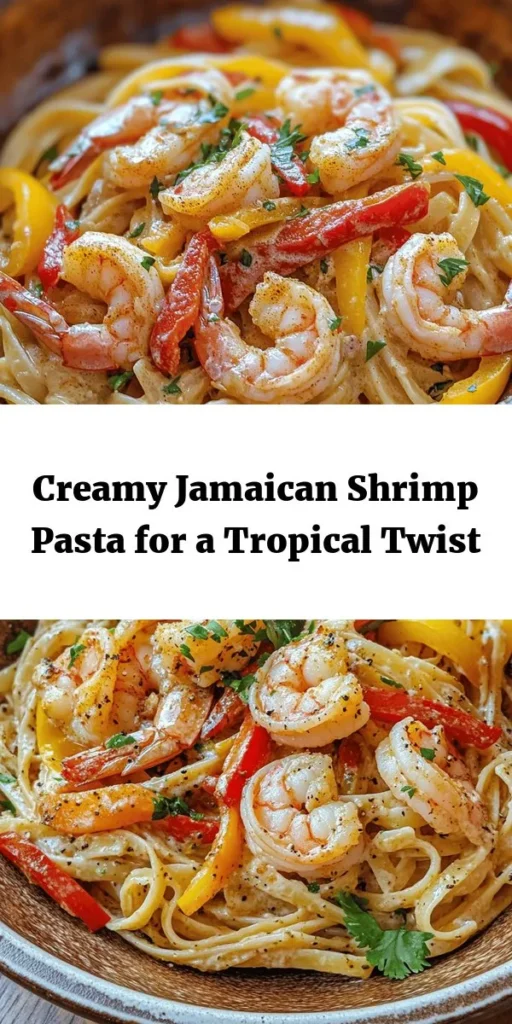 Savor the flavors of the Caribbean with this Jamaican Shrimp Pasta! Creamy coconut milk and heavy cream create a delicious sauce that perfectly complements tender shrimp, linguine, and vibrant veggies. Infused with jerk seasoning and a splash of lime juice, this dish is a delightful fusion of taste and texture, ideal for any weeknight dinner. Ready in just 30 minutes, it's a quick yet impressive meal your family will love. Perfect for seafood lovers!