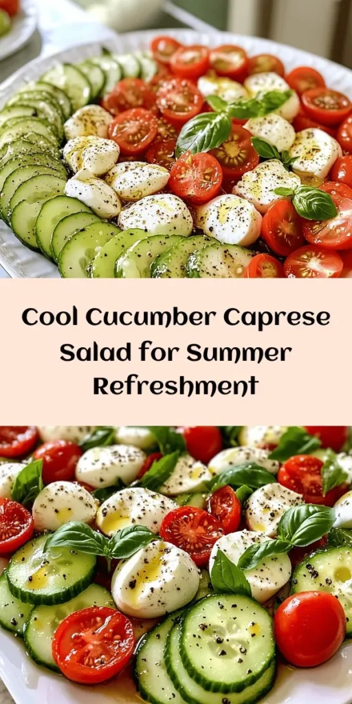 Brighten up your meals with this refreshing Cucumber Caprese Salad! Perfect for summer, this quick and easy recipe combines crunchy cucumbers, juicy cherry tomatoes, and creamy mozzarella balls, all tossed with fresh basil. Drizzled with a simple olive oil and balsamic vinaigrette, it’s bursting with flavor. Ready in just 15 minutes, this salad is a delightful side or light main dish. Enjoy it fresh or chilled for a delicious, cool treat!