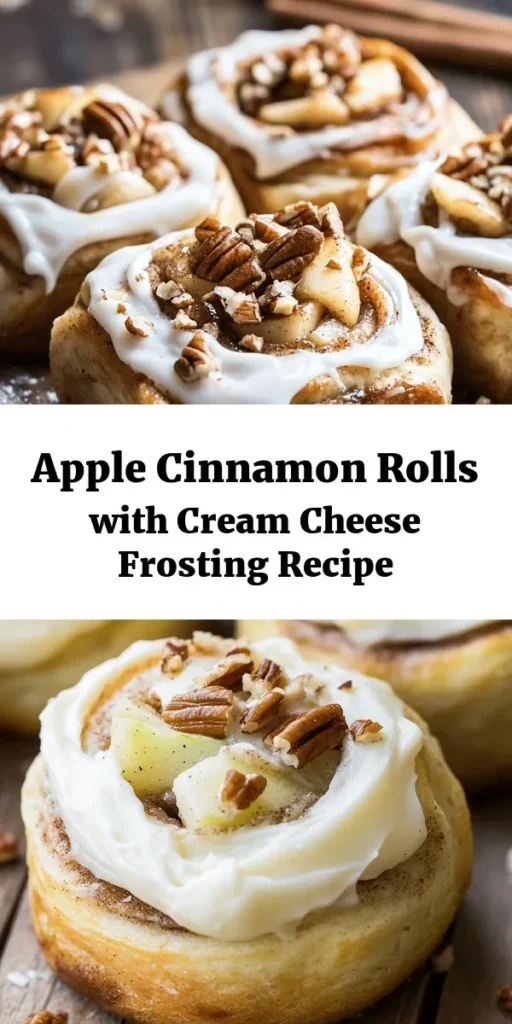 Indulge in the delightful flavors of homemade Apple Cinnamon Rolls topped with creamy frosting! This simple recipe combines warm, fluffy dough with sweet, cinnamon-spiced apples and a luscious cream cheese icing. Perfect for breakfast or a cozy treat, these rolls are sure to please everyone. With just a few ingredients and a little love, you can create this delicious dessert that smells as amazing as it tastes. Try it today!