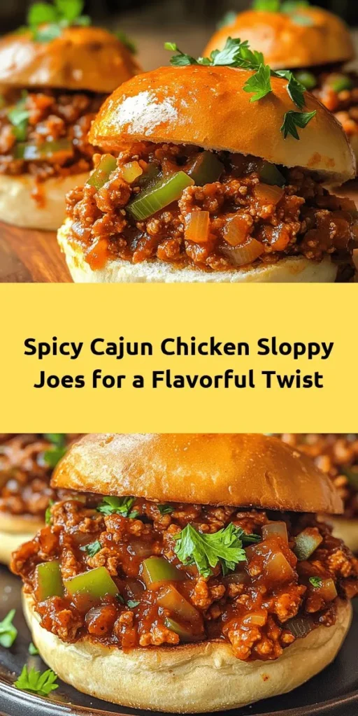 Spice up your dinner with these Cajun Chicken Sloppy Joes! This easy recipe features ground chicken sautéed with onions, garlic, and bell peppers, simmered in a zesty sauce with Cajun seasoning. Perfectly balanced flavor and just the right kick make these sandwiches a hit for any night. Ready in just 30 minutes, serve them on toasted buns and enjoy with coleslaw or chips for a complete meal. Get ready for some deliciously messy fun!