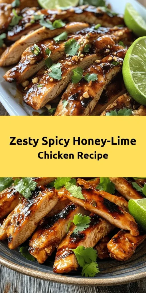 Elevate your dinner game with this Spicy Honey-Lime Chicken recipe! Marinated in a zesty blend of honey, lime juice, soy sauce, and spices, it’s bursting with flavor and perfect for grilling. This dish is easy to prepare in just 10 minutes, with a total cooking time of 40 minutes, serving up to 4 people. Garnish with fresh cilantro and lime wedges for a delightful finish. Pair it with rice or a salad for a wholesome meal that satisfies!