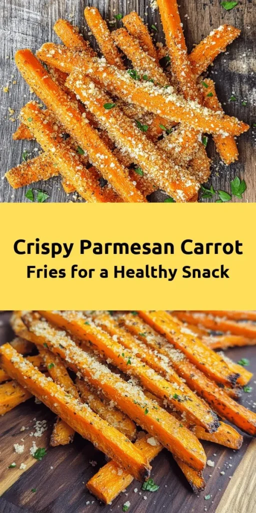 Elevate your snack game with these Crispy Parmesan Roasted Carrot Fries! Perfectly seasoned with garlic, onion, and smoked paprika, these fries are a delicious and healthy alternative to regular fries. Simply toss carrot sticks in olive oil, coat them with a cheesy spice mix, and roast until golden. They're crispy, tender, and make a great side dish or appetizer. Try this easy recipe for a veggie-packed treat that everyone will love!