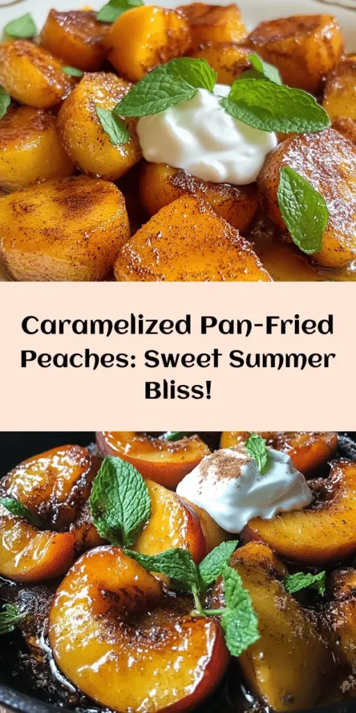Indulge in the delightful combo of sweet and savory with these pan-fried peaches! With just a few simple ingredients like ripe peaches, brown sugar, and cinnamon, this quick recipe transforms your summer fruit into a warm, caramelized treat. Perfect for breakfast, brunch, or dessert, these peaches are best served with Greek yogurt or whipped cream for an extra touch. Don’t forget to sprinkle with fresh mint for a burst of flavor! Enjoy a taste of summer in every bite!