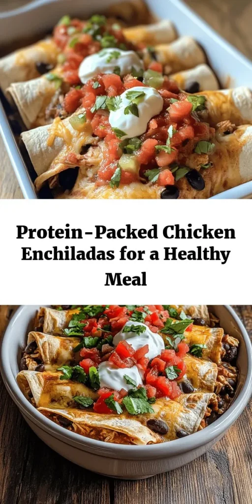 Get ready to indulge in these delicious high protein chicken enchiladas! Packed with shredded chicken, black beans, and a flavorful blend of spices, these enchiladas are a satisfying meal you can whip up in just 30 minutes. With whole wheat tortillas and a creamy Greek yogurt topping, they're perfect for a healthy dinner. Bake them until bubbly, and enjoy this nutritious, protein-rich dish that the whole family will love!